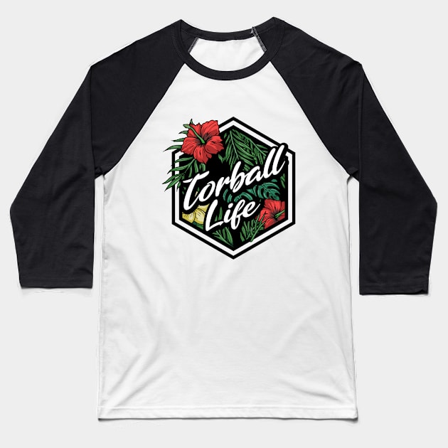 Floral Badge Torball Life Baseball T-Shirt by walaodesigns